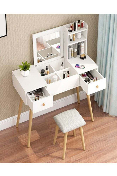 Multifunction Modern Design Two Drawers Makeup Dressings Storage Table 100 x 40 x 111 cm