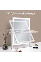 Hollywood Vanity Mirror with Lights, Dimmable LED Makeup Mirror - 3 Light Color Modes, Smart Touch Control, 360° Rotation, Ideal for Bedroom Vanity and Dressing Room