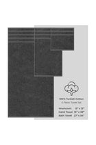 Safi Plus Towel Set 3 Piece Luxury Hotel Quality 600 GSM 100% Genuine Combed Cotton, Super Soft & Absorbent Family Bath Towels - 1 Bath Towel, 1 Hand Towel, 1 Washcloth - Dark Grey