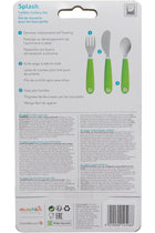 Splash Toddler Fork, Knife & Spoon Set, Kids safe cutlery flatware, Easy to hold for the little hands, Stainless steel, soft edges, Baby/Toddler, Color Purple, Pack of 3