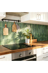 5 Sheets of Peel and Stick Backsplash, 3D Adhesive Peel, 11.43" x 9" Stick Tile Backsplash, for Kitchen, Bathroom, Wall Tile, Green