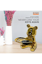BERAM Golden Bunny Piggy Bank with Key Stand – Ceramic Art Sculpture, Modern Abstract Home Decor, Indoor Shelf Ornament & Functional Office, Living Room, Dining Room Centerpiece