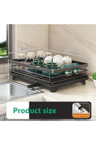 Two-Tier Dish Drying Rack Black for Kitchen