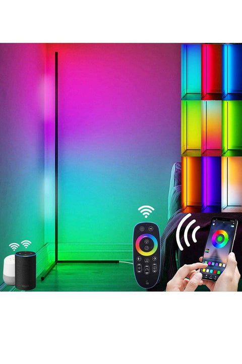Corner Floor Lamp Smart RGB Adjustable Brightness, Color Changing LED Minimalist Nordic Floor Lamp , Light for Living Room Decor, for Party