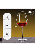 Hand-Blown Wine Glasses Set, Burgundy White Wine Glasses and Red Wine Glasses, 470 ml Wine Glasses for Women, Men, Wedding and Birthday (4)
