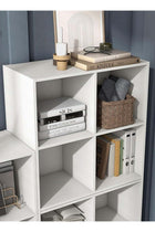 CozyNest 6 Cube Wooden Bookcase with Back Panel, Bookshelf and Cube Storage Organizer Decorative Display Shelf & Storage Cabinet for Books Toys Office Supplies Easy to Assemble Furniture for Living Ro