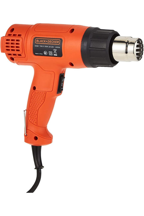 BLACK+DECKER 1750W Corded 2 Mode Heat Gun for Stripping Paint, Varnishes & Adhesives, Orange/Black -