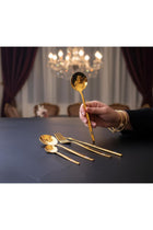 YAH Luxury 24-Piece Golden Stainless Steel Cutlery Set, Spoon Fork Knife Flatware for 6, Mirror Polished, Dishwasher Safe in a Unique Gift Box. (Modern)