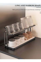 Black Double-Layer Dish Drying Rack with Drain Tray, Multi-Functional Kitchen Countertop Organizer for Dishes, Cups, Mugs & Water Bottles, Metal Storage Holder