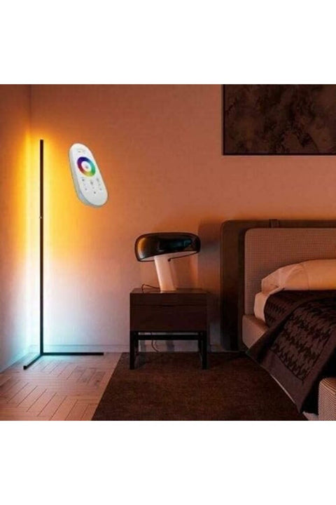 Remote Control RGB LED Corner Floor Lamp Yellow/Blue