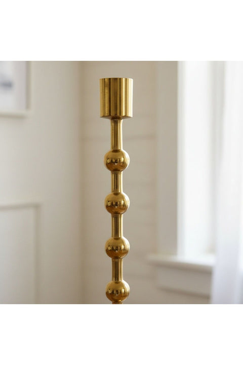 Marketplace Nodes Metal Candle Holders, Set of 2 - Gold