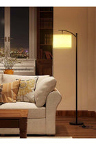 Modern Retro Warm LED Floor Lamp With White Light, 3 Colors Adjustable, Standing Hanging Linen Light