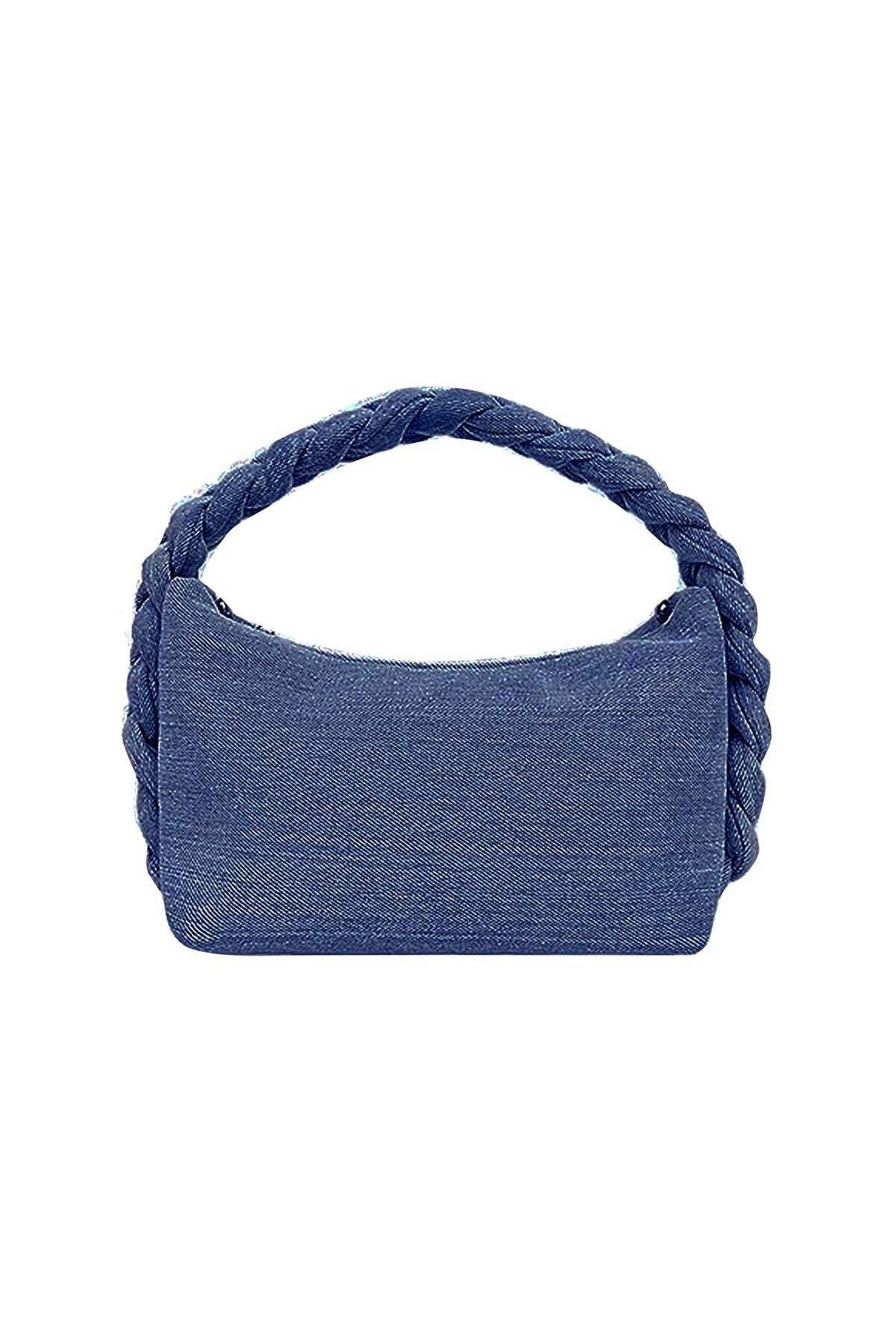 Braided Denim Handbag for Women, Textured Design Shoulder Hand Bag, Premium Stylish Denim Purse