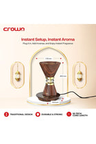 IB-413 Electric Incense Burner, 220-240 V, 50-60 Hz, 300-360 W, Compatible with Fragrant Oil, Incense, and Eaglewood with 1 Year -Dark Brown