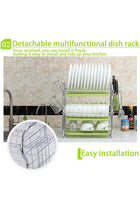 Dish Drainer Rack, 3 Tier Dish Drainer with Drip Tray and Drainer Mat with Utensil Holder – Space-Saving Countertop Dish Rack for Drying Plates, Bowls, Cups, and Cutlery(White)