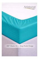 3-Piece Striped Microfiber Fitted Sheet Set Large Single 120x200cm, Teal