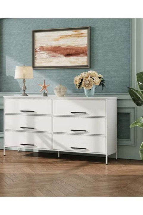 Dressing Storage Model with 6 Drawers For Home inside Room 59.8" inch White Color