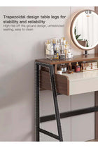 Modern Makeup Vanity Desk with Mirror and Lights, Vanity Table Set with LED Mirror 2 UK Plug+2 USB Dressing Table With Drawers, Bedroom Dresser LED Mirror Dressing Table for Bedroom Brown