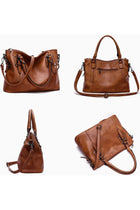 Handbag Purse Set - 2-Piece, PU Leather Large Tote and Crossbody Shoulder Satchel Bag for Women