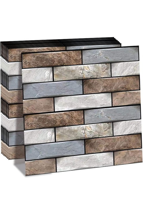 10 Pcs 3D Wall Panels Peel and Stick Foam for Indoor Wall Decor, PVC Foam Kitchen Backsplash, Faux Stone Wall Panel Self-Adhesive Wallpaper for Kitchen, Bathroom, Bedroom (30x30cm)