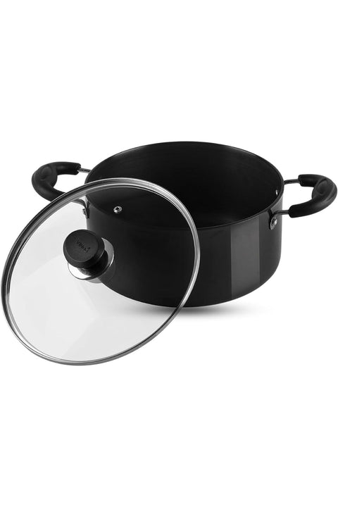 Hard Anodized Sauce Pot with Glass Lid- 24 cm, 5 Ltr Non - Induction