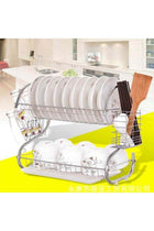 2-Tier Dish Drying Rack Silver 55x39x24cm