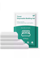 4 PCS Breathable And Lightweight Disposable Bed Sheet Set Ultimate Travel Bedding Set White