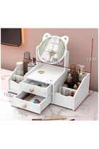 Multifunctional Large Capacity Cosmetic Storage Box with Mirror and Drawer Suitable for Bathroom Bedroom Dressing Table