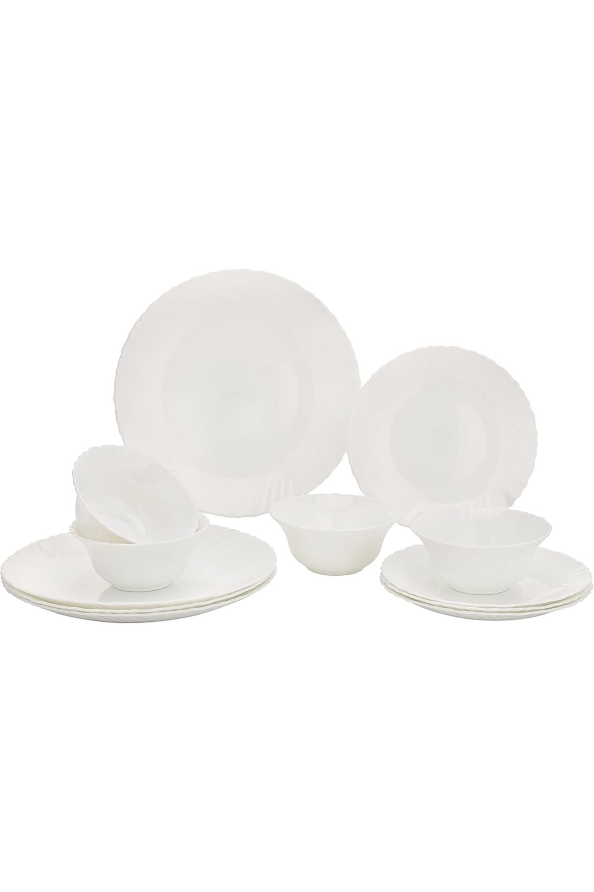 Opal Wear Dinner Set, 12Pc, Beautiful Elegant Design, Dishwasher Safe/Freezer Safe, White