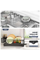 Dish Drying Rack, Stainless Steel Dish Rack for Kitchen Counter, Large-Capacity Dish Drainer with Cutlery Holder, Kitchen Organizer for Dishes, Spoons and Forks, Black