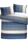 - Betley - Classic Wide Stripe Duvet Cover Set -3 pieces, Double Bed Size in Blue
