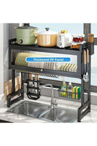 Dish Rack Organizer Stainless Steel with Doors Over Sink Dish Drying Rack Storage Rack Kitchen Dish Drainer Nonslip Kitchen Multipurpose Rack Dust-Proof