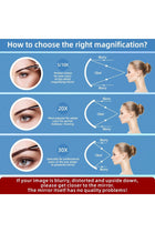 [Upgrade] 20X Magnifying Mirror with Light, Rechargeable 3 Colors Dimming Lighted Mirror with 3 Suction Cups and 360° Stand, 6" Large Travel Tabletop Magnified Makeup Mirror with Tweezers (White)