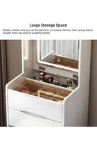Modern 3-in-1 Makeup Table with LED Lights, Vanity Table with Mirror and Large Storage Space, Bedroom Multi-Functional Storage Cabinet, Home Dressing Table and Chair Set