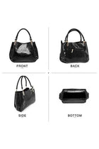 Women's PU Crossbody Bag, Large Capacity Handbag Tote Shoulder Satchel Bag for Daily Use (Black)