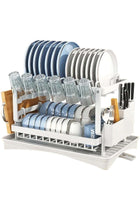 Dish Drying Rack With Drainer, 2 Tier Rustproof Stand for Kitchen Countertop,Cutting Board Holder,