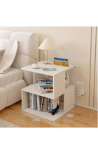 Bedside Table,Nightstand - Sofa Side Table, End Table & Coffee Table, White Wood Bedside Storage Organizer with Open Shelf for Bedroom Living Room Bathroom