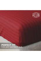 1-Piece Microfiber Fitted Sheet Striped, Marron, Double (120x 200 cm)