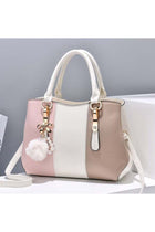 Women's Fashion Luxury Shoulder Bags, Ladies Designer Contrast Color Handbag Tote Bags Clutch Bag, Fur Ball Pendant Crossbody Bag Satchel Bag Beach Bag Carry Bag for College Students and Teena