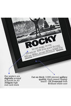 Alayra Framed A3 FR Rocky Movie Poster Sylvester Stallone Signed Gift FRAMED A3 Printed Autograph Film Gifts Print Photo Picture Display