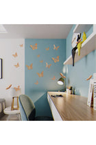 48-Piece 3D Butterfly Wall Stickers, Removable Wall Decals, Metallic Wall Decor, Set in 4 Styles and 3 Sizes for Kids Bedroom, Nursery, Classroom, and Party Wall Decoration, Rose Gold Mural Art