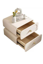 Multipurpose Use Modern Aesthetic Design Nightstand Durable Solid Wood Bedside Table Bedroom Chest of Drawers Round Edge Side Table Storage Cabinet 50x40x50
