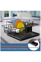 Dish Rack Dish Drying Stand Dish Drainer Plate Rack Dish rake Kitchen Organizer Dish Drying Rack Countertop Large Antibacterial Kitchen Utensils Dish racks Dish Stand (Black)