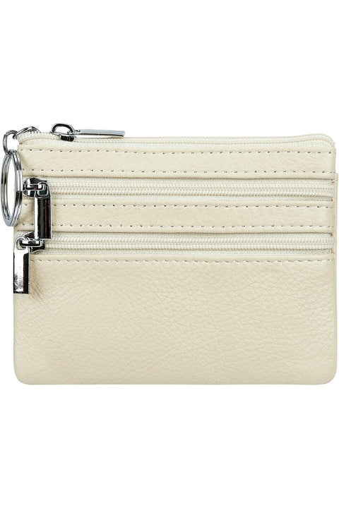 Genuine Leather Purse for Women with Keyring