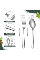 ® Set of 12, Stainless Steel Dinner Forks and Spoons Silverware Set, Heavy-Duty | 7.87 Inch