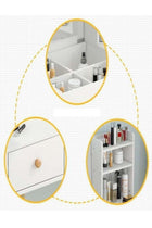 Multifunction Modern Upgraded Design One Drawer Vanity Makeup Glass Mirror Dressings Storage 15 mm Thickness Wood Sheet Table 60 x 40 x 111 cm