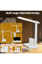LED Lamp, Table Lamp For Computer/Desktop, Rechargeable, Eye-Caring, Touch Control With USB Charging Port-Bedside Table Lamp, Reading, Study,Office,kids (Double Head With Pen Holder)