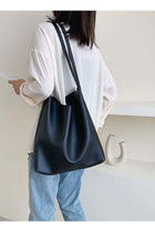 Women's Large Capacity Tote Bag, Ladies PU Leather Handbag Shopping Bag Clutch Bag