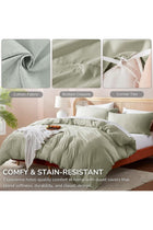 3-Piece Duvet Cover Set with 300 TC Cotton - Fade Resistant, Stain Free Duvet Cover for Bedrooms | 1 Comforter Cover & 2 Pillow Shams 65x65cm (Sage Green, Queen - 225 x 225cm)