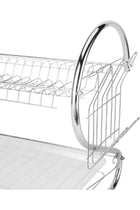 Rust-Proof 2 Layer Iron Dish Rack for Kitchen, Silver